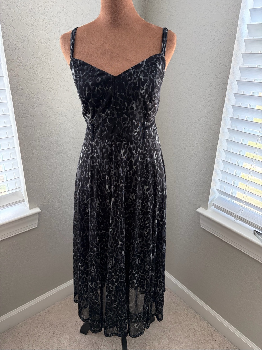 torrid Black Leopard-Print Midi Slip Dress
